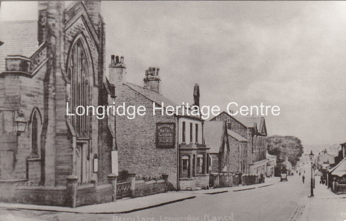 106A - Berry Lane - View downhill including the congregational church - 1940